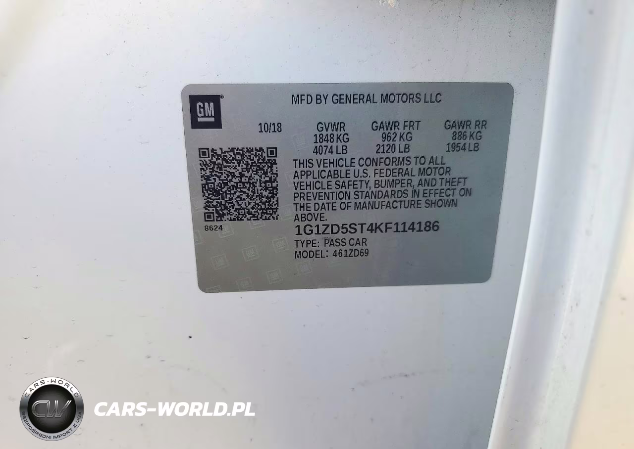 2019 Chevrolet Malibu Lt VIN:1G1ZD5ST4KF114186 - 12