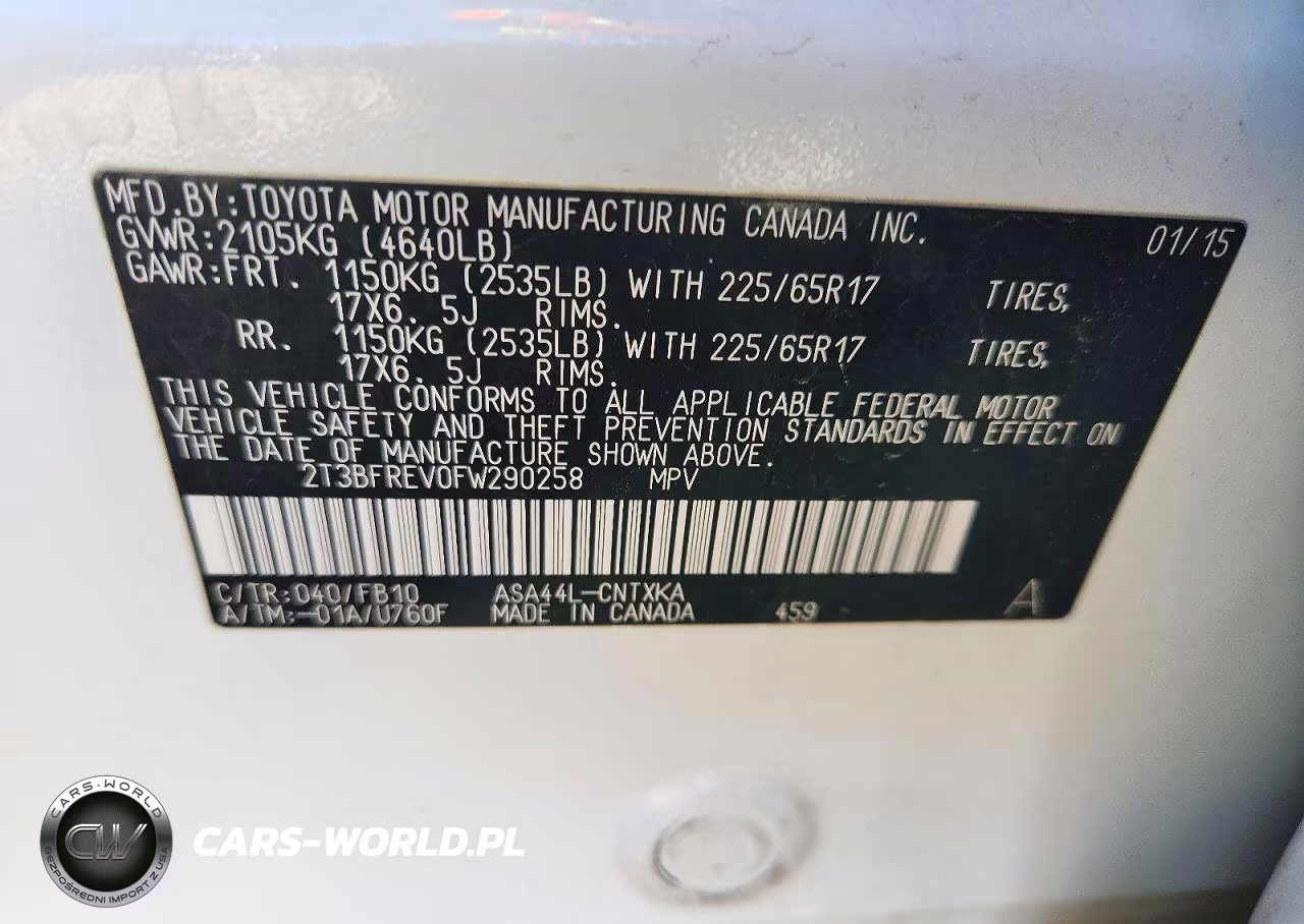 2015 Toyota Rav4 Le VIN:2T3BFREV0FW290258 - 12