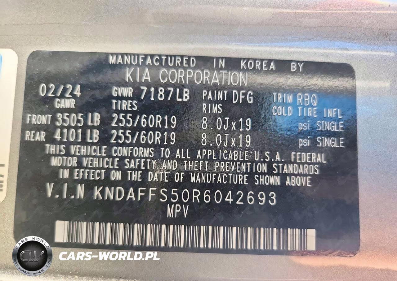 2024 Kia Ev9 Wind VIN:KNDAFFS50R6042693 - 13