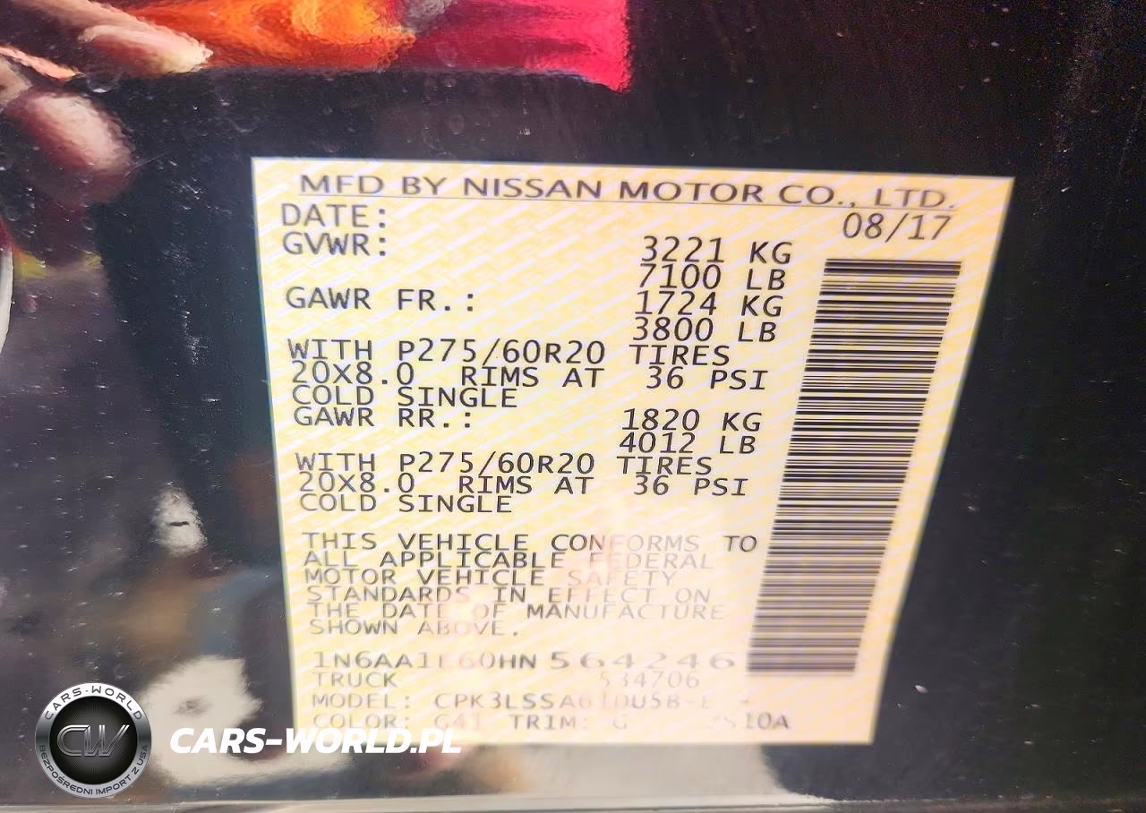 2017 Nissan Titan Sv VIN:1N6AA1E60HN564246 - 12