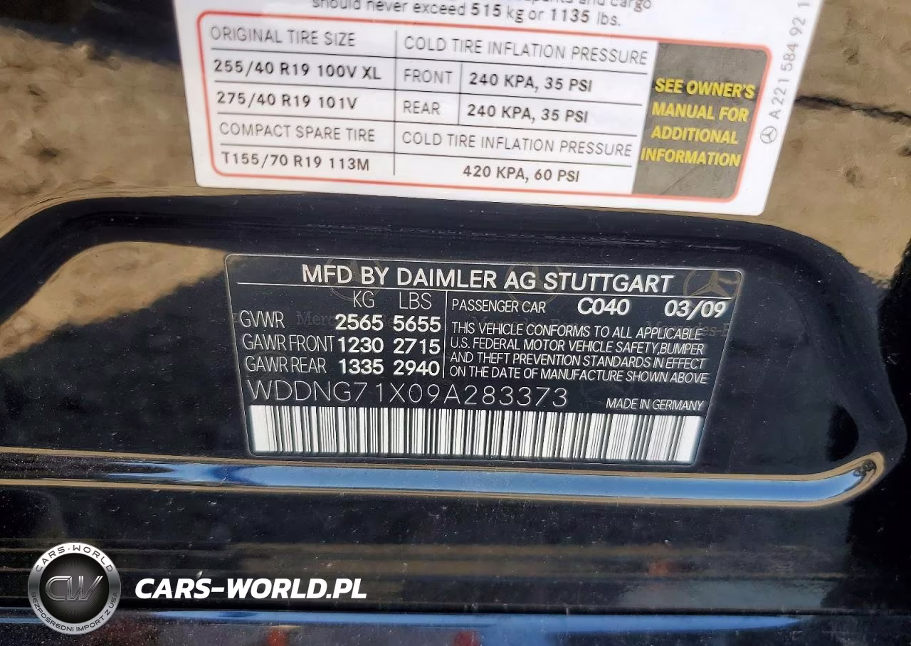 2009 Mercedes-Benz S 550 VIN:WDDNG71X09A283373 - 12