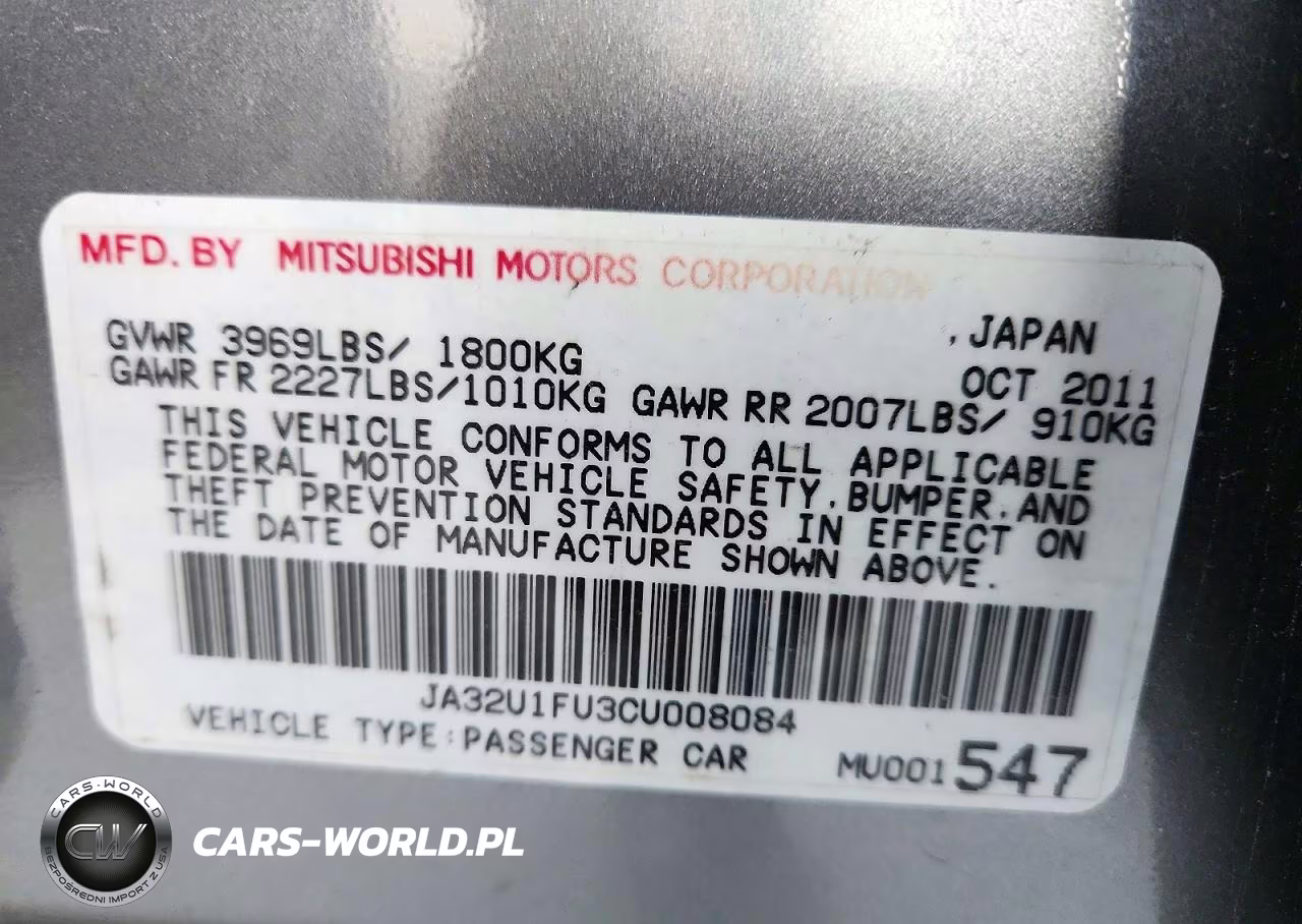 2012 Mitsubishi Lancer De VIN:JA32U1FU3CU008084 - 12