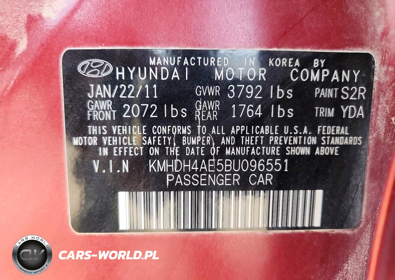 2011 Hyundai Elantra Gls VIN:KMHDH4AE5BU096551 - 13