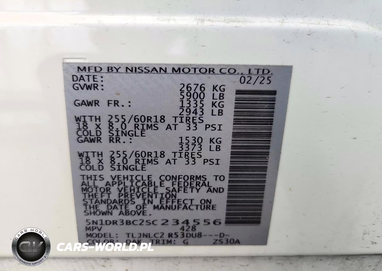 2025 Nissan Pathfinder Sv VIN:5N1DR3BC2SC234556 - 13