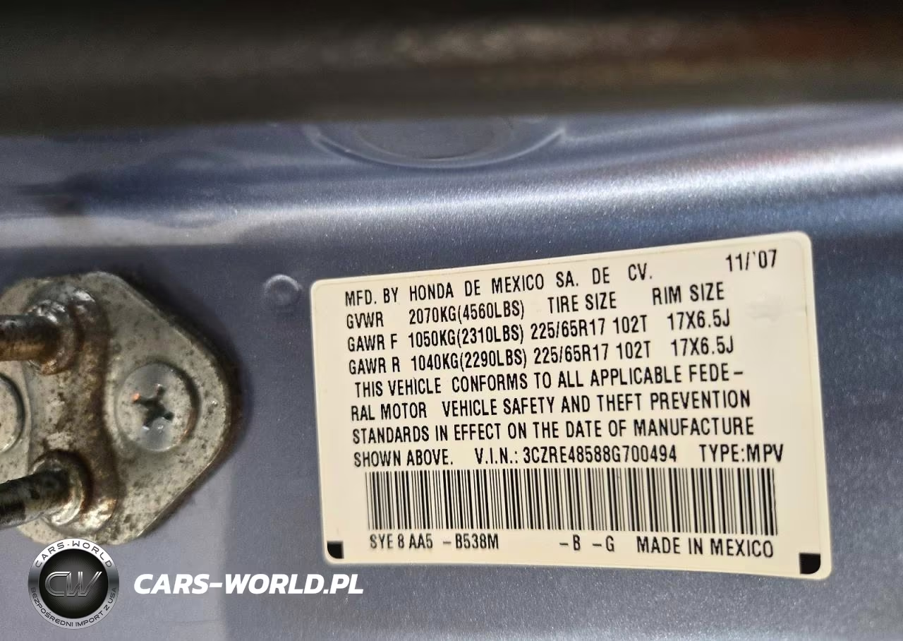 2008 Honda Cr-V Ex VIN:3CZRE48588G700494 - 13