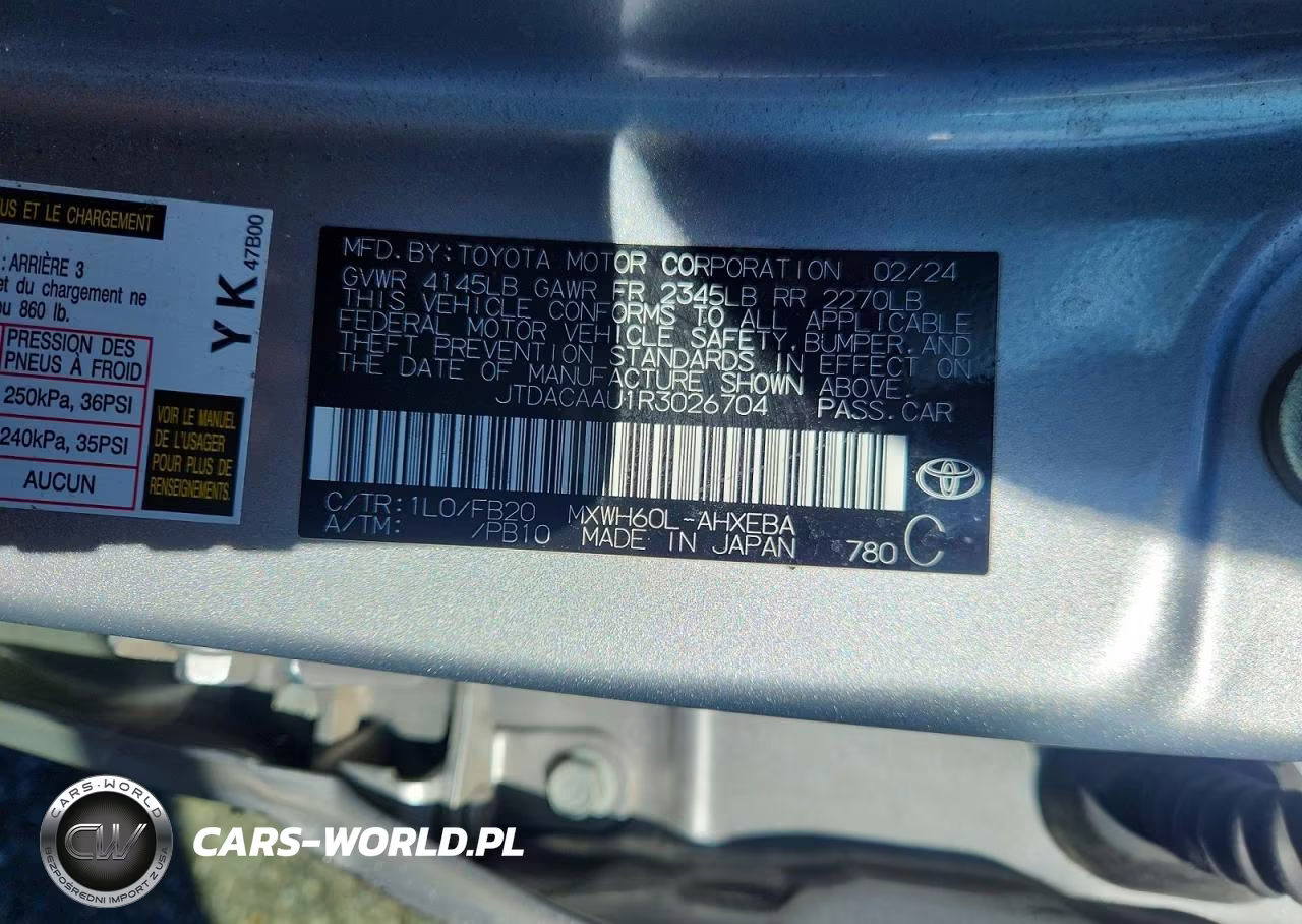2024 Toyota Prius Le VIN:JTDACAAU1R3026704 - 12