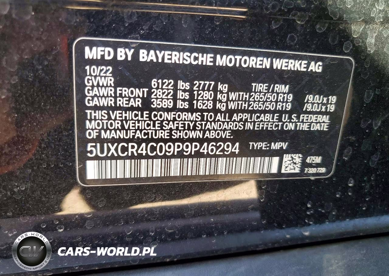 2023 BMW X5 Sdrive 40I VIN:5UXCR4C09P9P46294 - 12