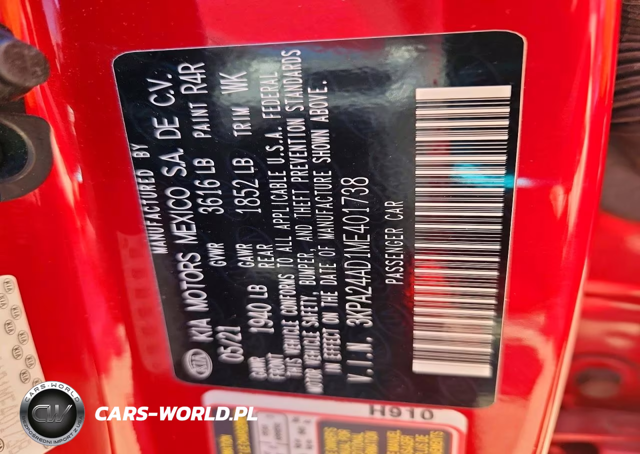 2021 Kia Rio S VIN:3KPA24AD1ME401738 - 12