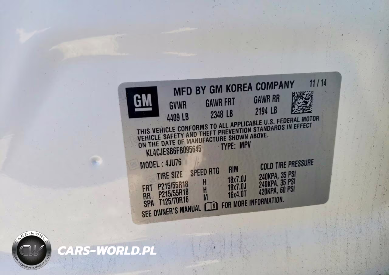 2015 Buick Encore VIN:KL4CJESB6FB095645 - 13