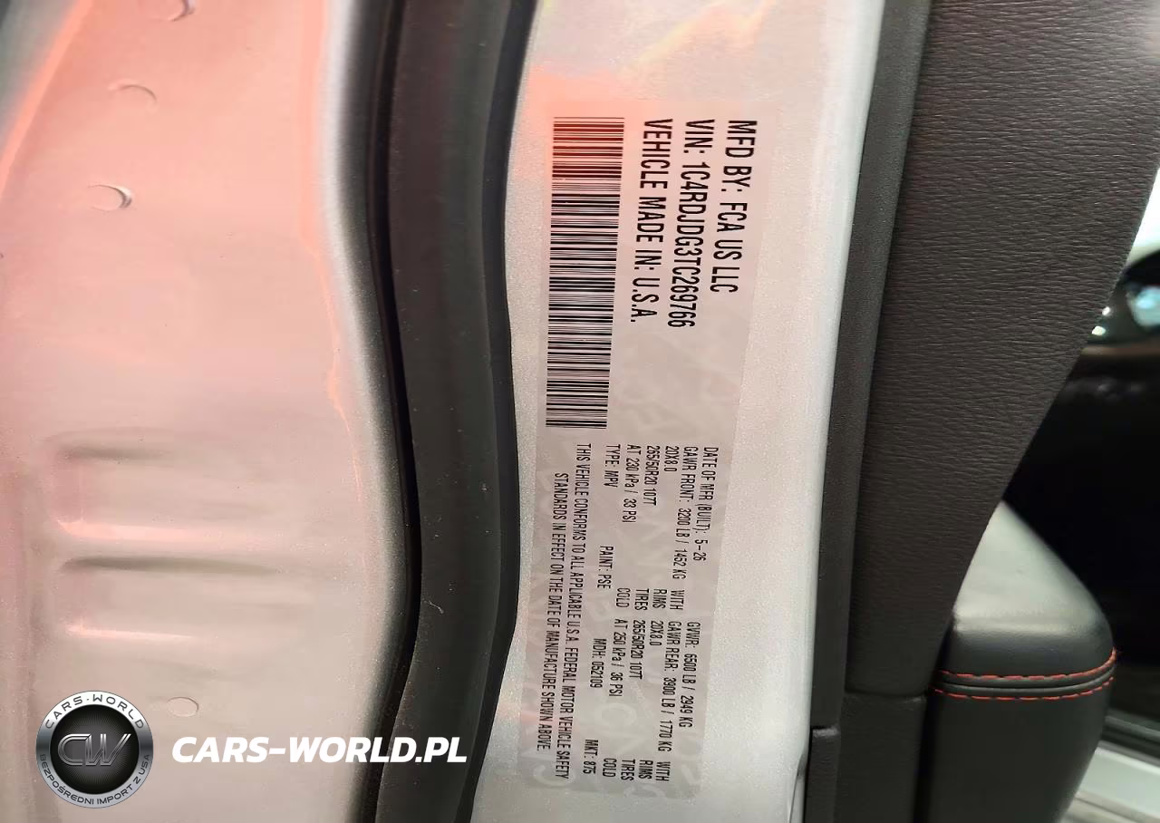 2026 Dodge Durango Gt VIN:1C4RDJDG3TC269766 - 12