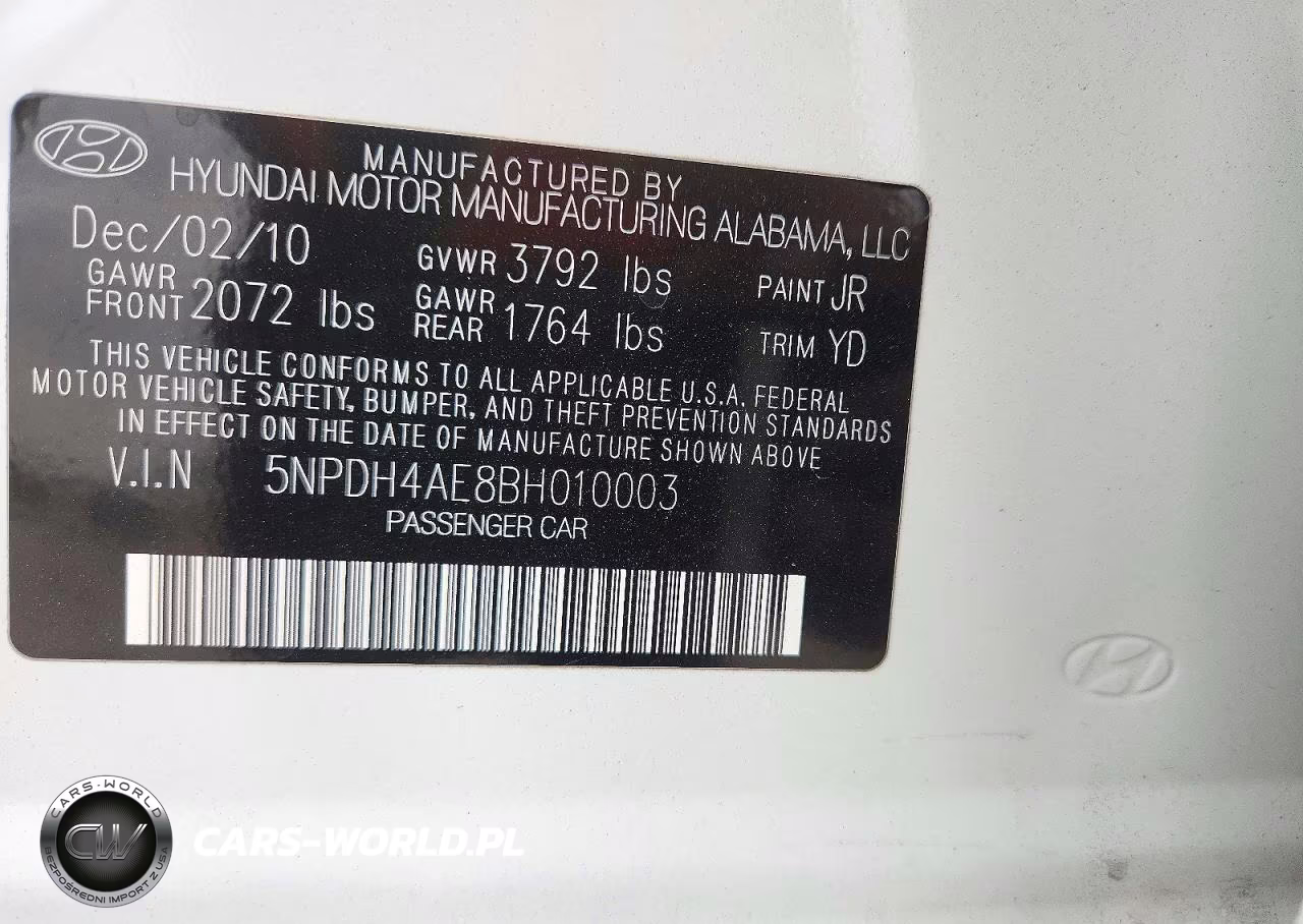 2011 Hyundai Elantra Gls VIN:5NPDH4AE8BH010003 - 12
