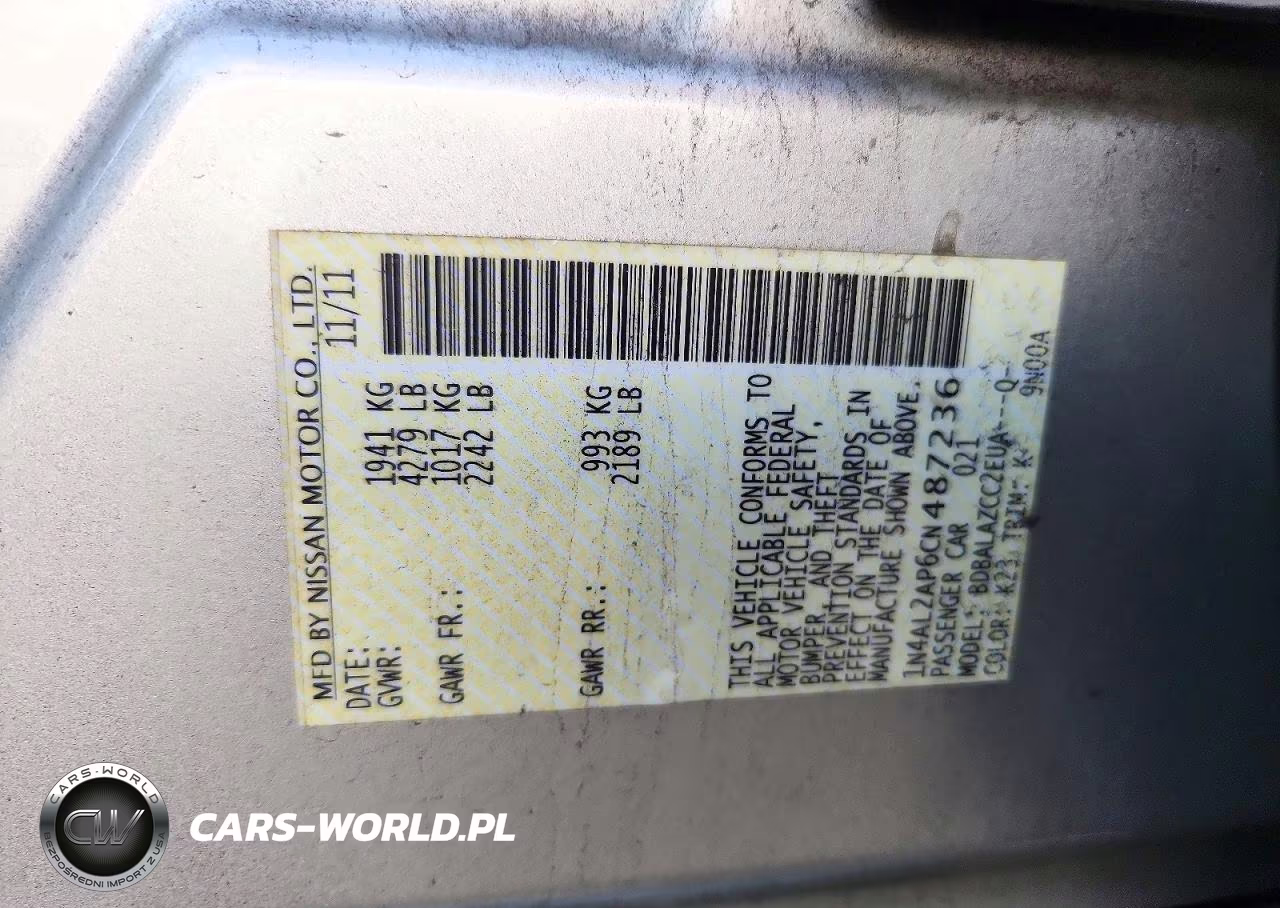2012 Nissan Altima 2.5 VIN:1N4AL2AP6CN487236 - 12
