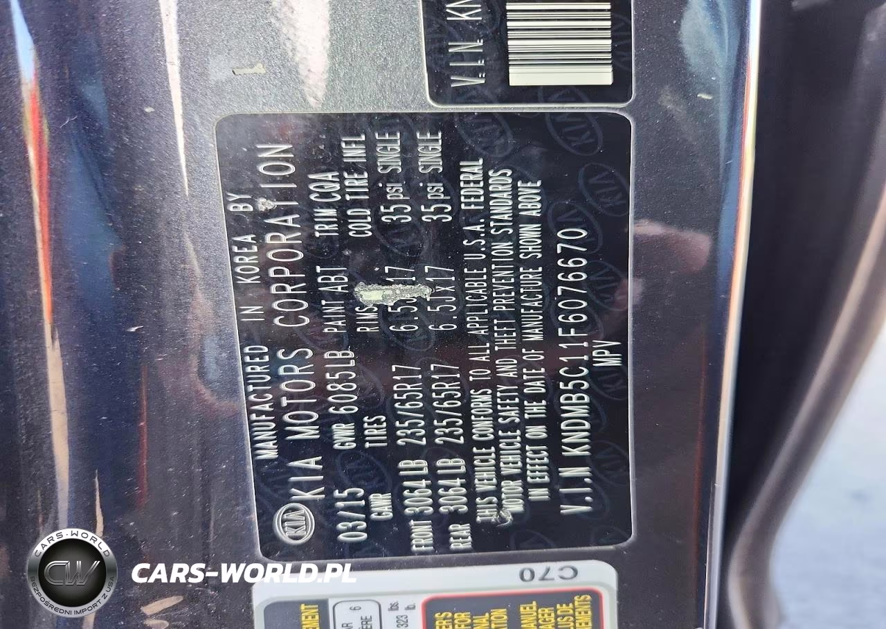 2015 Kia Sedona Lx VIN:KNDMB5C11F6076670 - 13
