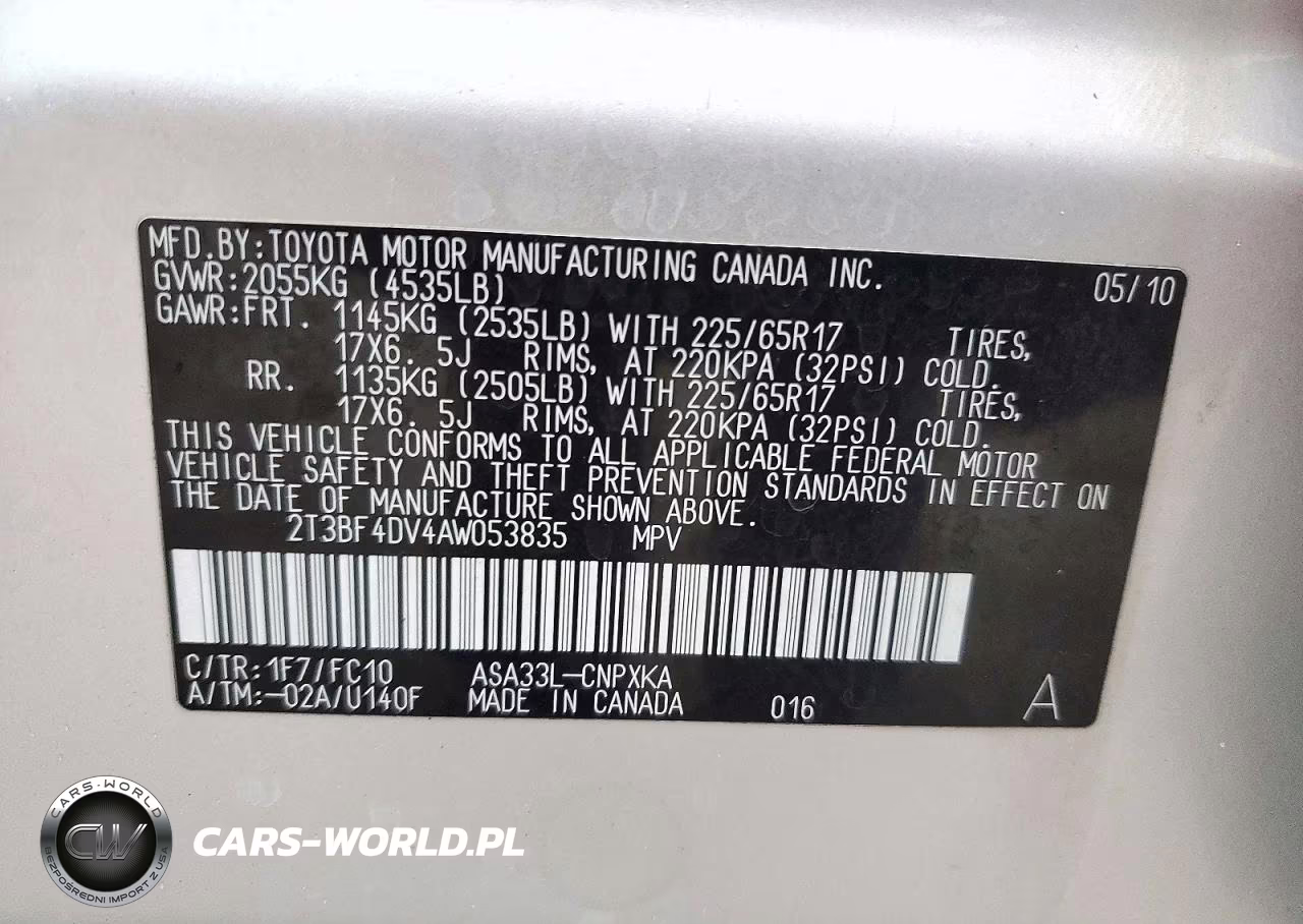 2010 Toyota Rav4 Base VIN:2T3BF4DV4AW053835 - 13