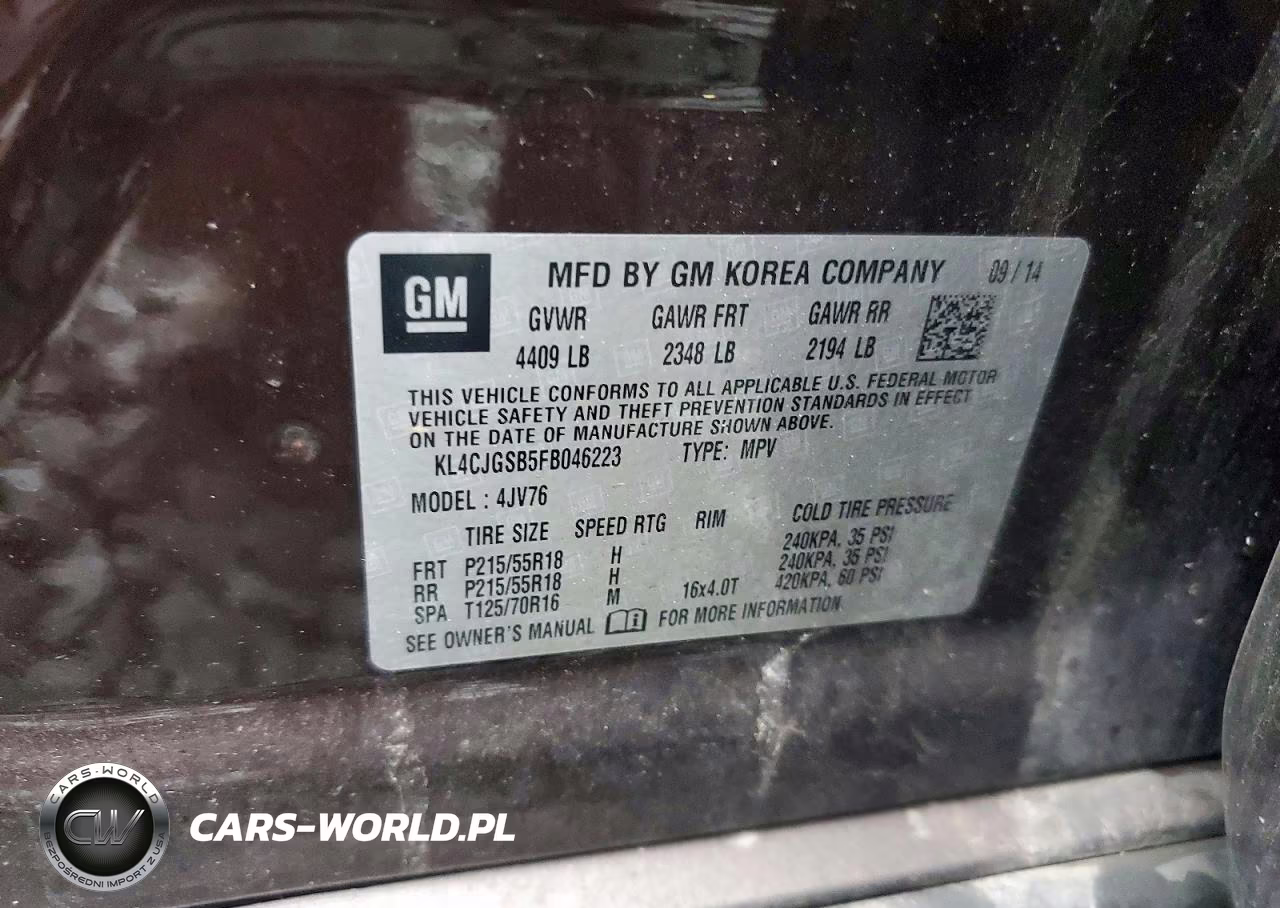 2015 Buick Encore VIN:KL4CJGSB5FB046223 - 13