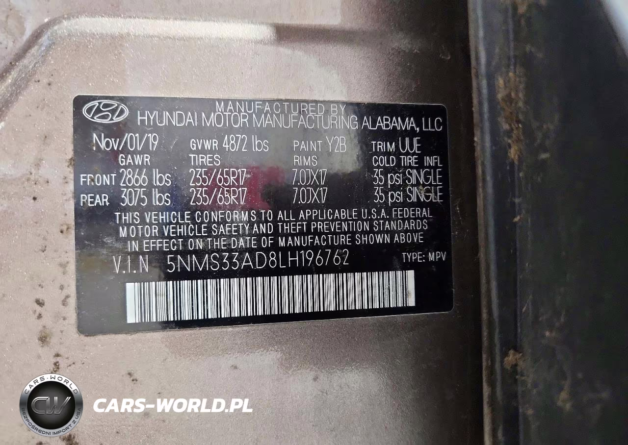 2020 Hyundai Santa Fe Sel VIN:5NMS33AD8LH196762 - 14