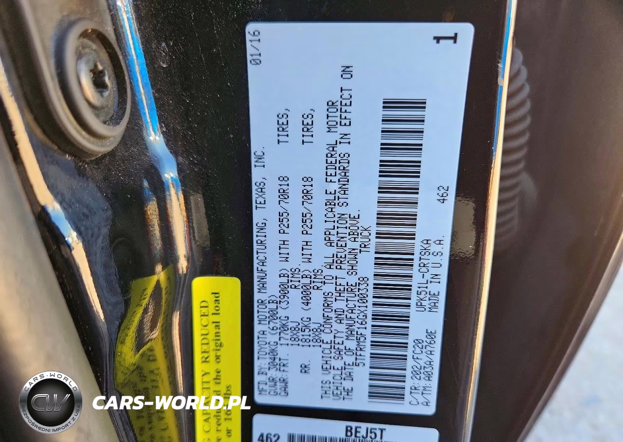 2016 Toyota Tundra Sr5 VIN:5TFRM5F16GX100338 - 12