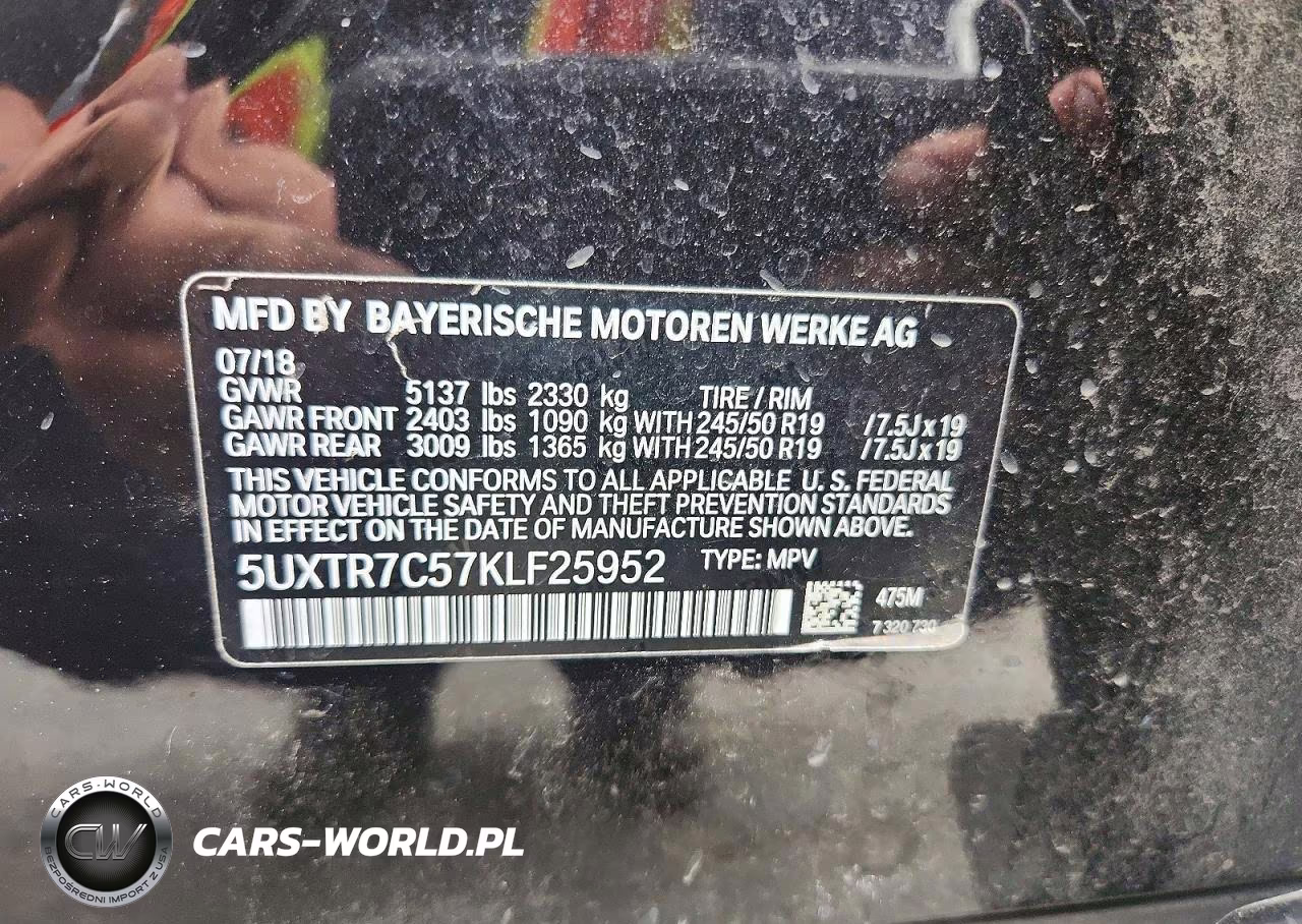 2019 BMW X3 Sdrive30I VIN:5UXTR7C57KLF25952 - 14