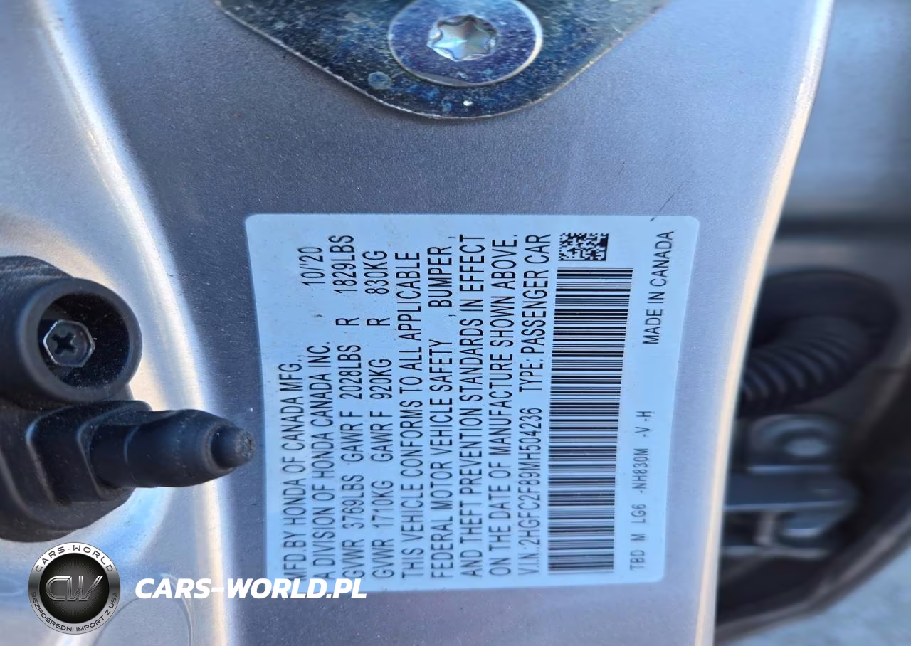 2021 Honda Civic Sport VIN:2HGFC2F89MH504236 - 12