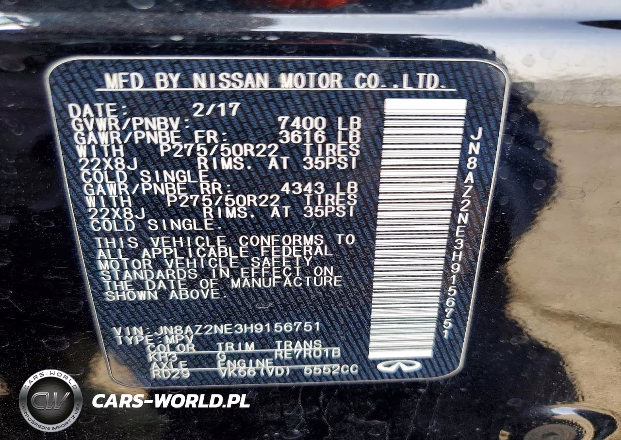 2017 Infiniti Qx80 Base VIN:JN8AZ2NE3H9156751 - 13