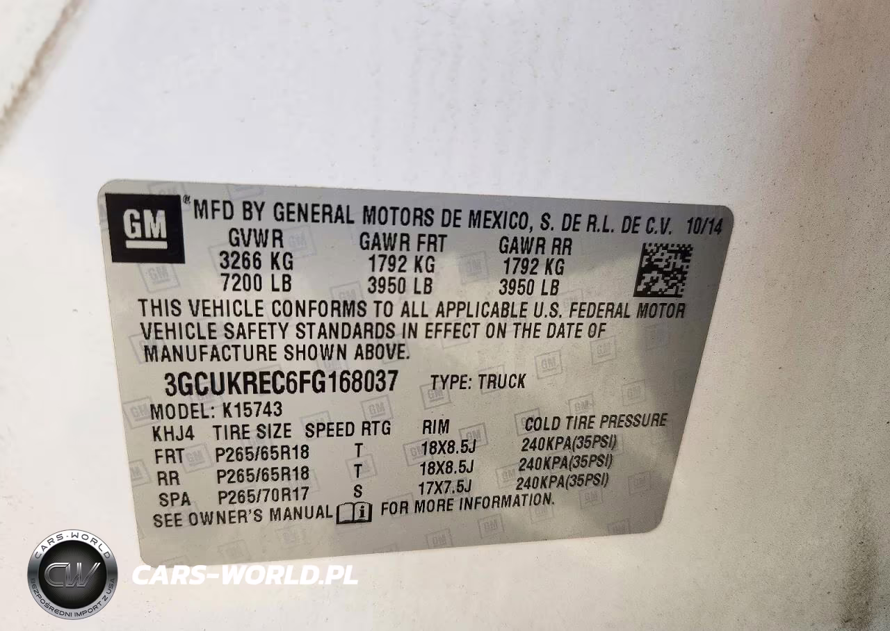 2015 Chevrolet Silverado K1500 Lt VIN:3GCUKREC6FG168037 - 12