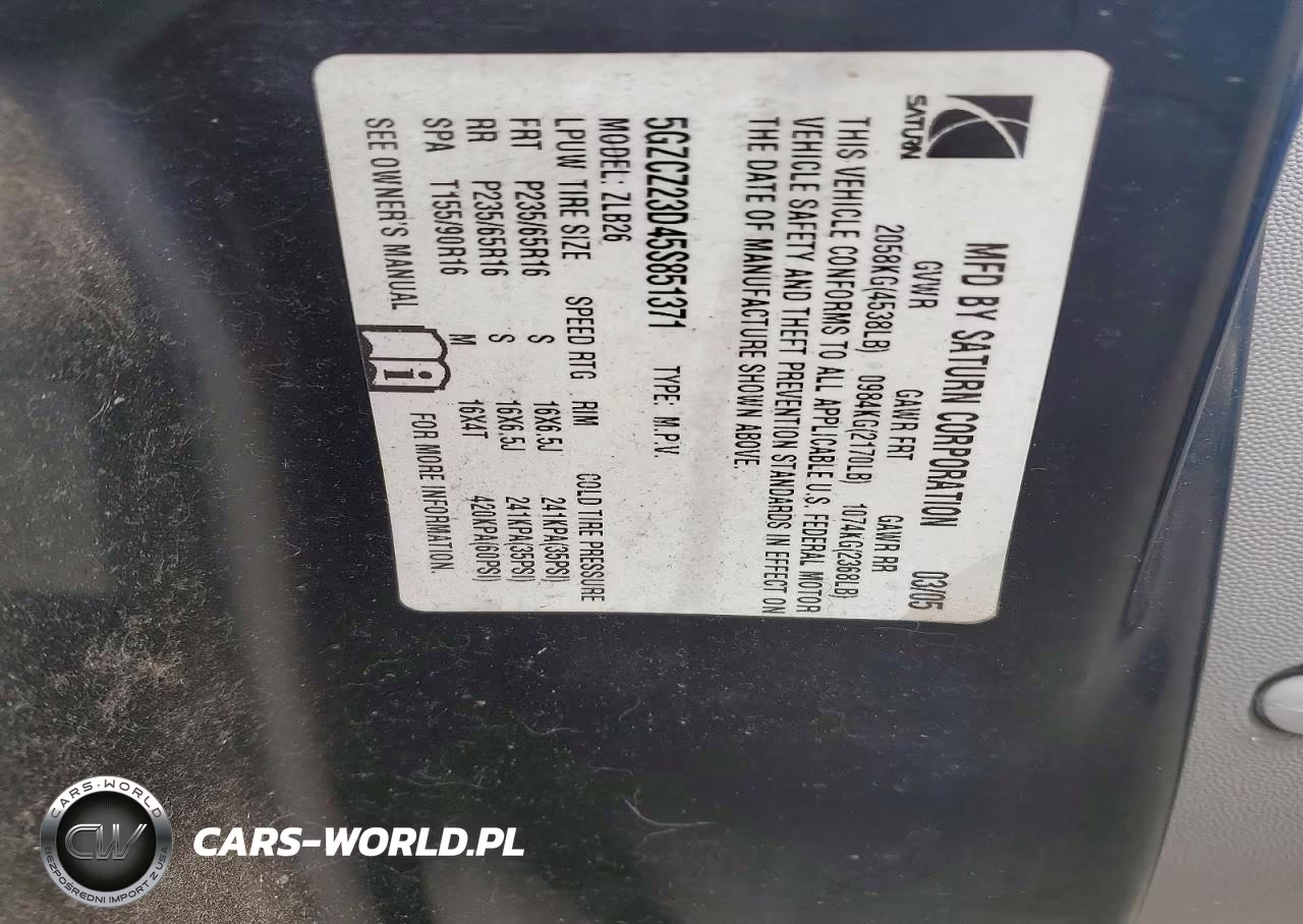 2005 Saturn Vue VIN:5GZCZ23D45S851371 - 13