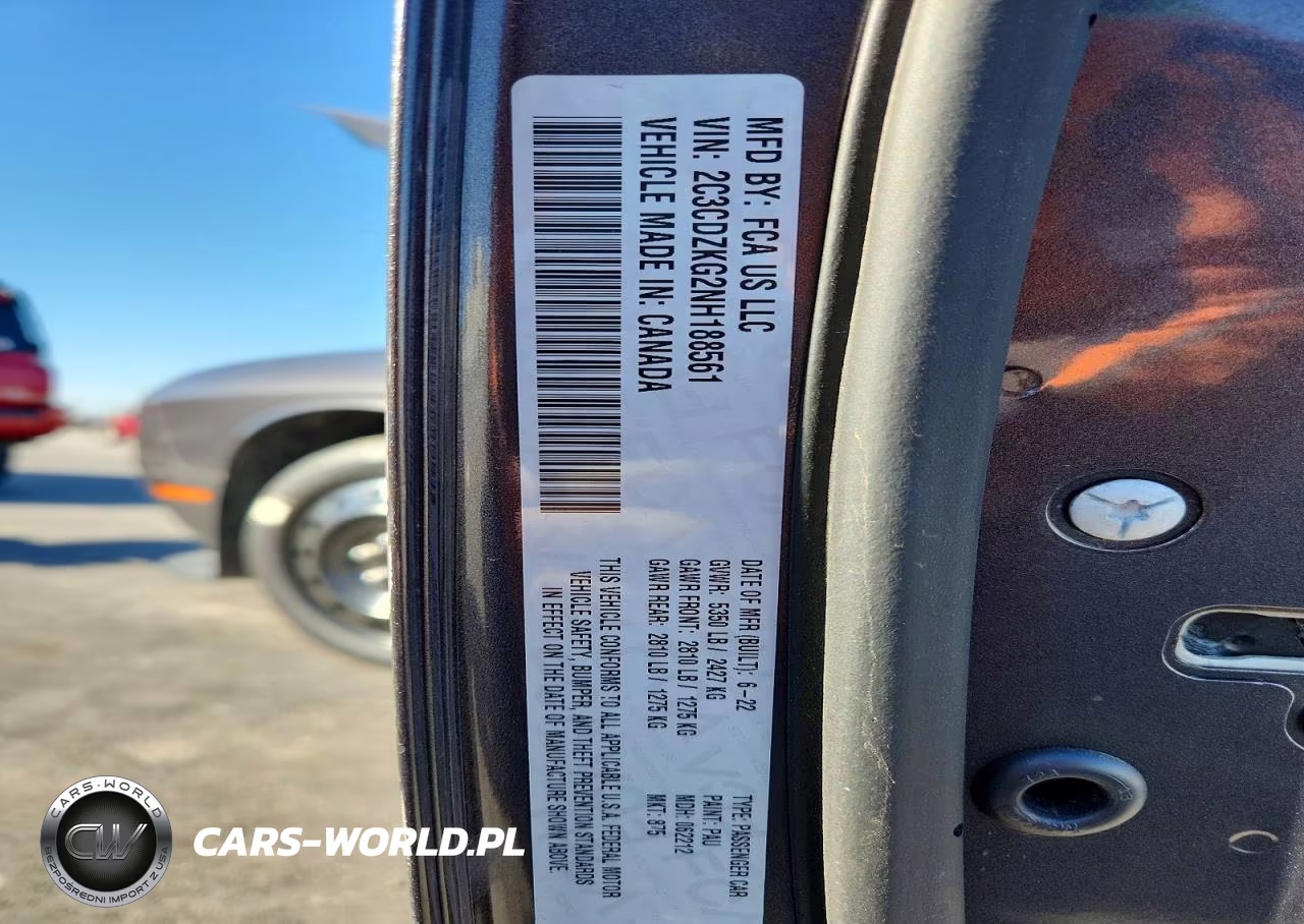 2022 Dodge Challenger Gt VIN:2C3CDZKG2NH188561 - 12