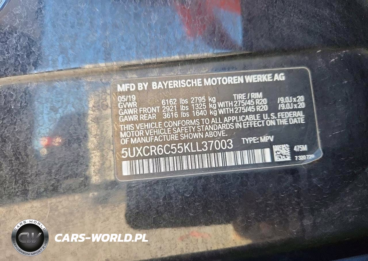 2019 BMW X5 xDrive40I VIN:5UXCR6C55KLL37003 - 13