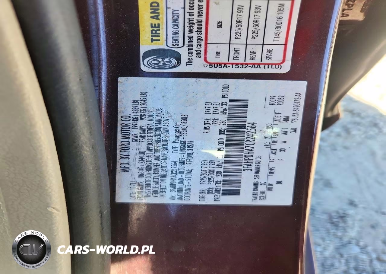 2012 Ford Fusion Se VIN:3FAHP0HA7CR242564 - 13