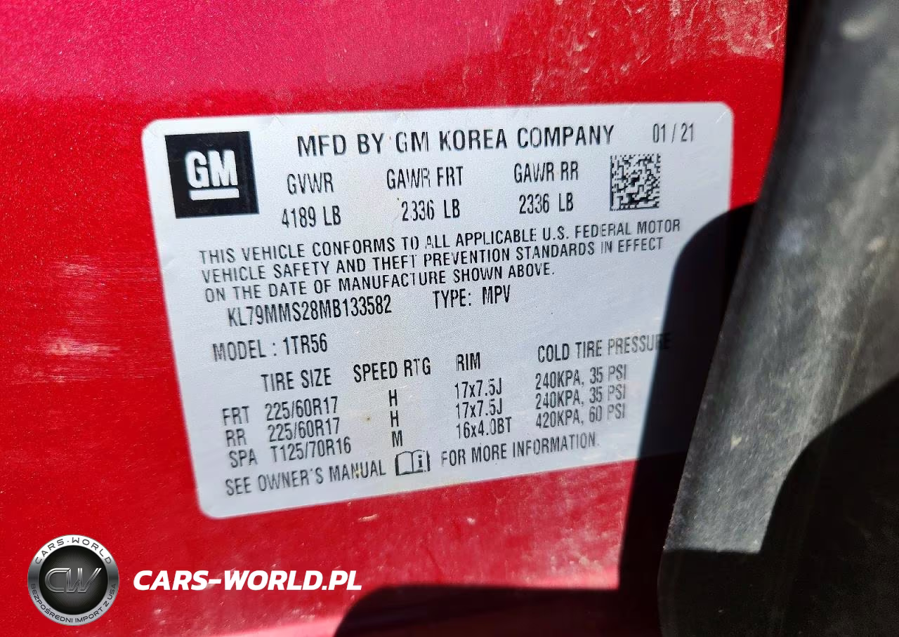 2021 CHEVROLET TRAILBLAZE LS VIN:KL79MMS28MB133582 - 13
