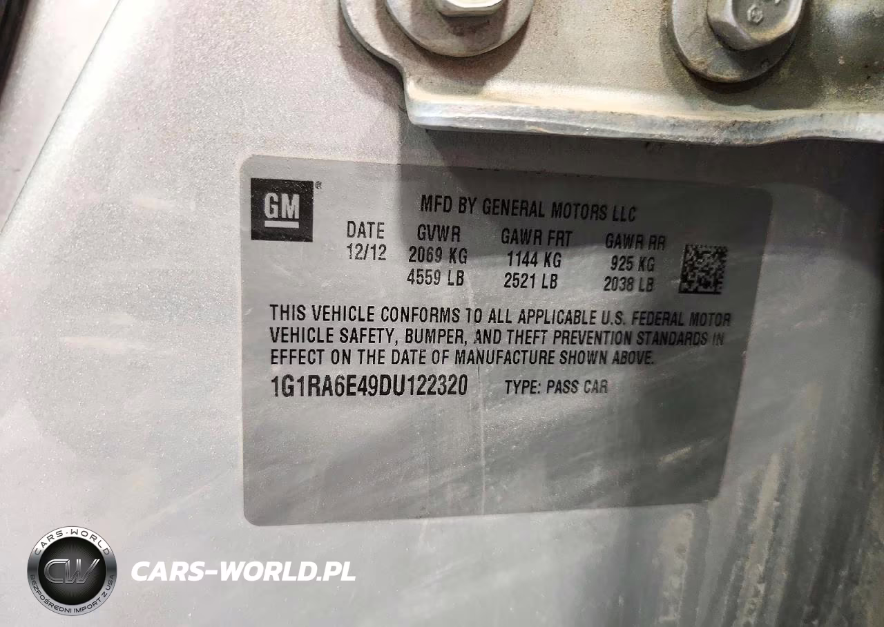2013 Chevrolet Volt VIN:1G1RA6E49DU122320 - 12