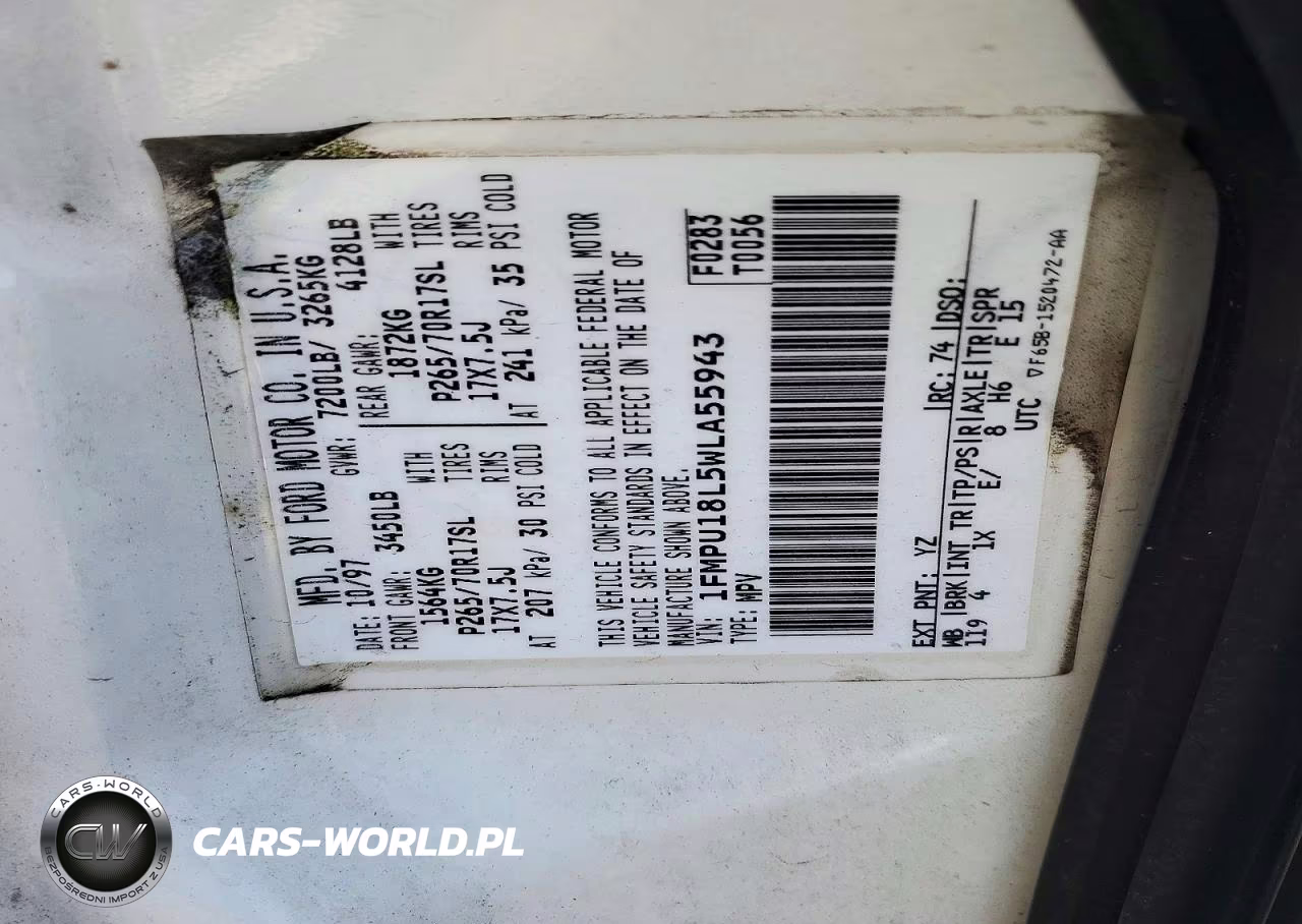 1998 Ford Expedition VIN:1FMPU18L5WLA55943 - 13