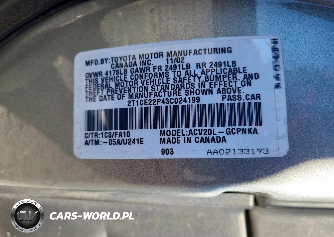 2003 Toyota Camry Solara Se VIN:2T1CE22P43C024199 - 12