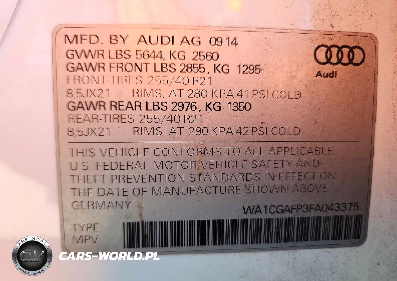 2015 Audi Sq5 Premium Plus VIN:WA1CGAFP3FA043375 - 13