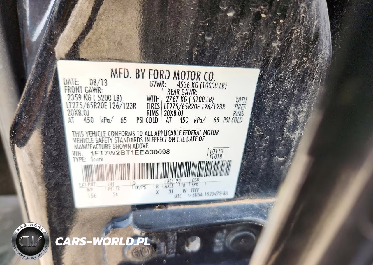 2014 Ford F250 Super Duty VIN:1FT7W2BT1EEA30098 - 12