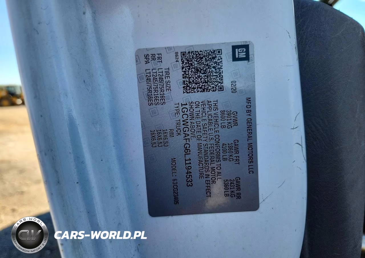2020 Chevrolet Express VIN:1GCWGAFG6L1194533 - 13