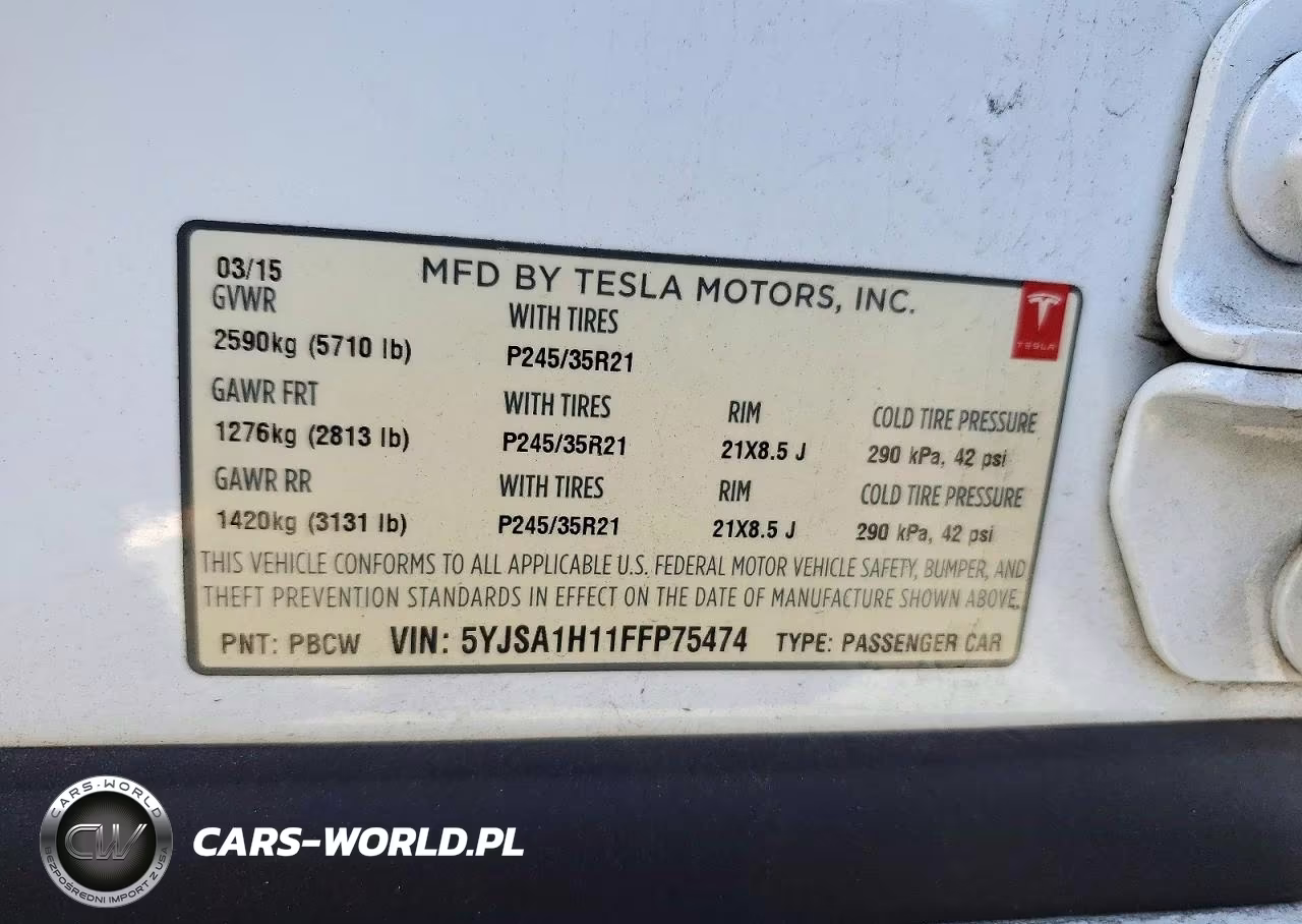2015 Tesla Model S 85 VIN:5YJSA1H11FFP75474 - 12