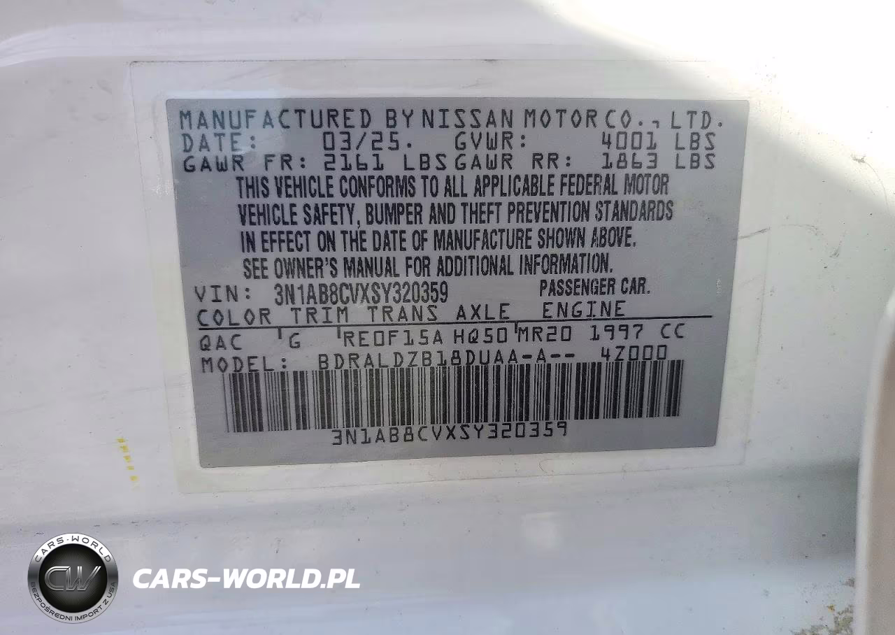 2025 Nissan Sentra Sv VIN:3N1AB8CVXSY320359 - 12