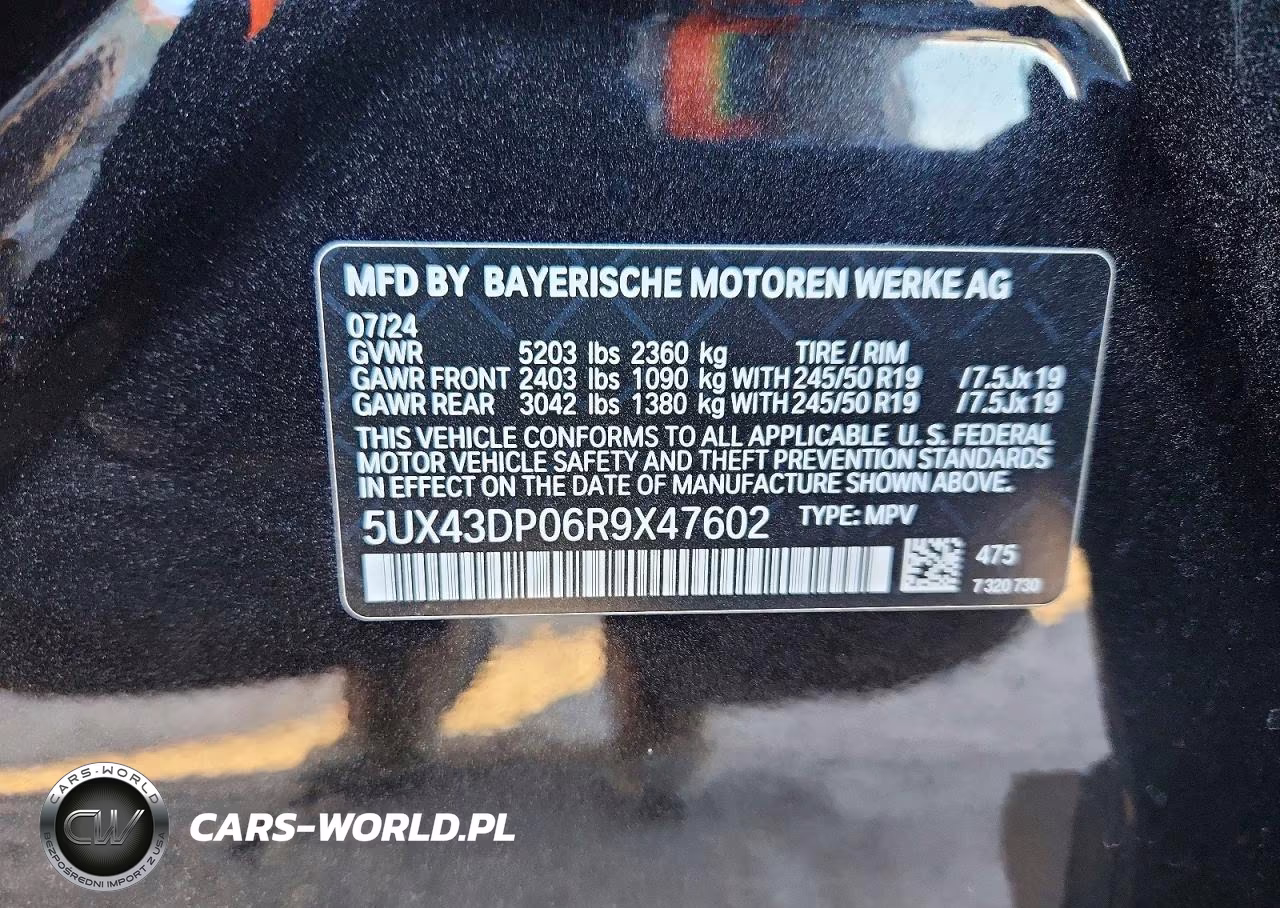 2024 BMW X3 Sdrive30I VIN:5UX43DP06R9X47602 - 13