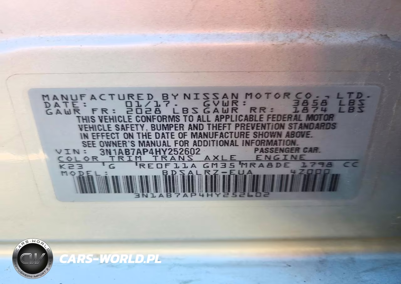 2017 Nissan Sentra Sr VIN:3N1AB7AP4HY252602 - 12