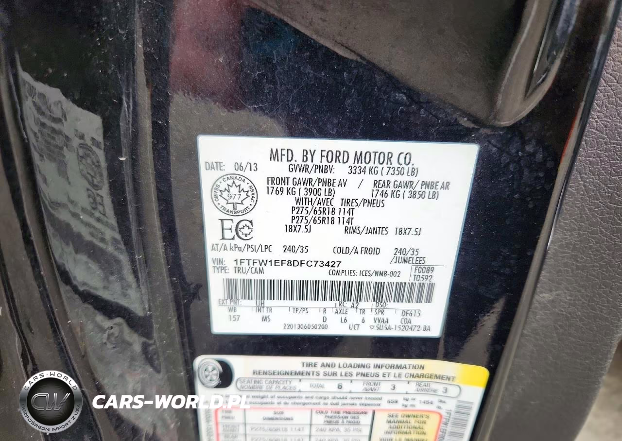 2013 Ford F150 Supercrew VIN:1FTFW1EF8DFC73427 - 12