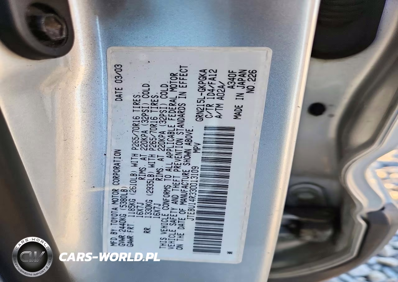 2003 Toyota 4Runner Sr5 VIN:JTEBU14R330013109 - 13