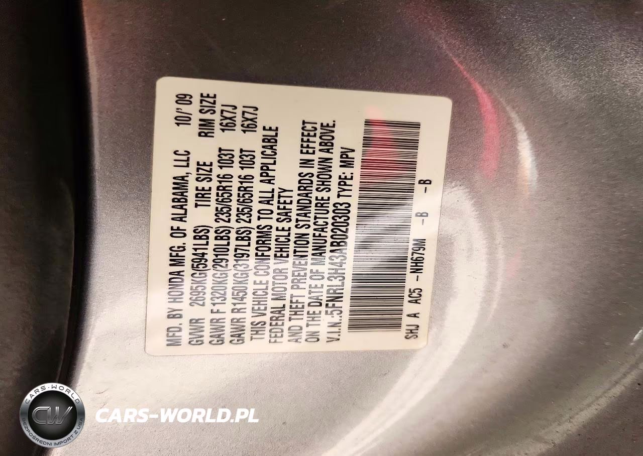 2010 Honda Odyssey Ex VIN:5FNRL3H43AB020303 - 13