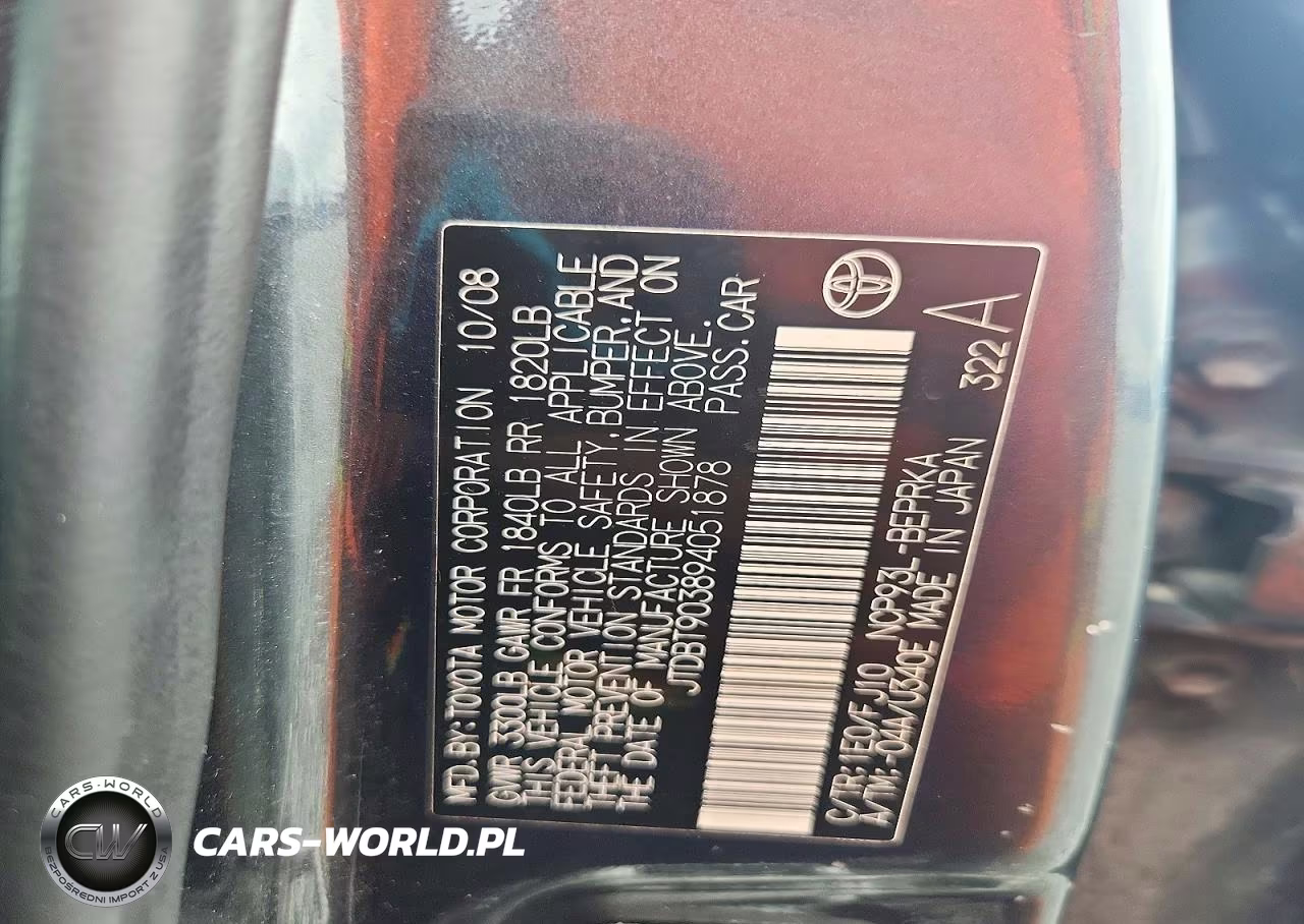 2009 Toyota Yaris Base VIN:JTDBT903894051878 - 12