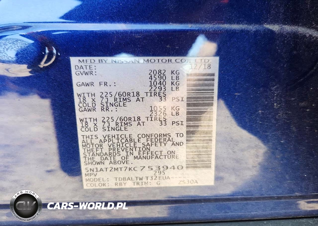 2019 Nissan Rogue Sv VIN:5N1AT2MT7KC753940 - 13