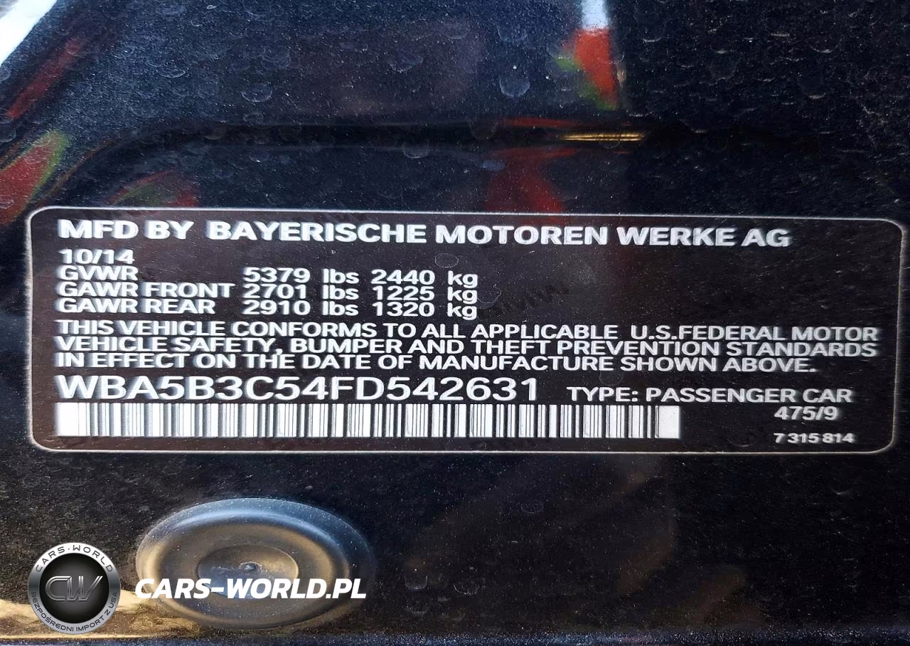 2015 BMW 535 Xi VIN:WBA5B3C54FD542631 - 12