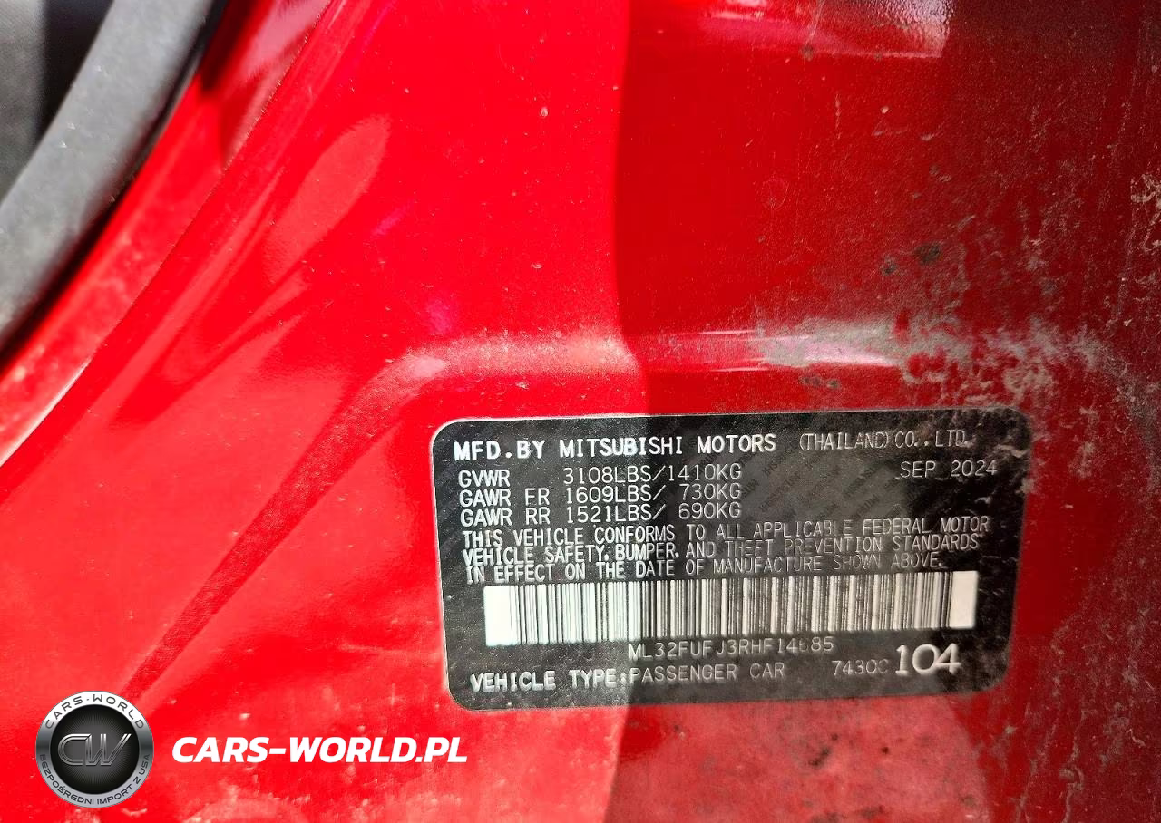2024 Mitsubishi Mirage G4 Es VIN:ML32FUFJ3RHF14685 - 13