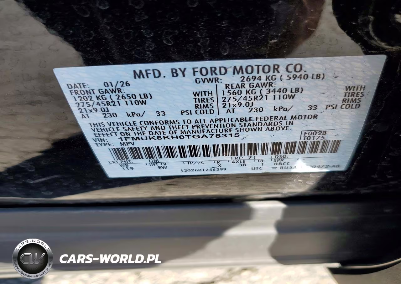 2026 Ford Explorer St-Line VIN:1FMUK8KH0TGA78315 - 13