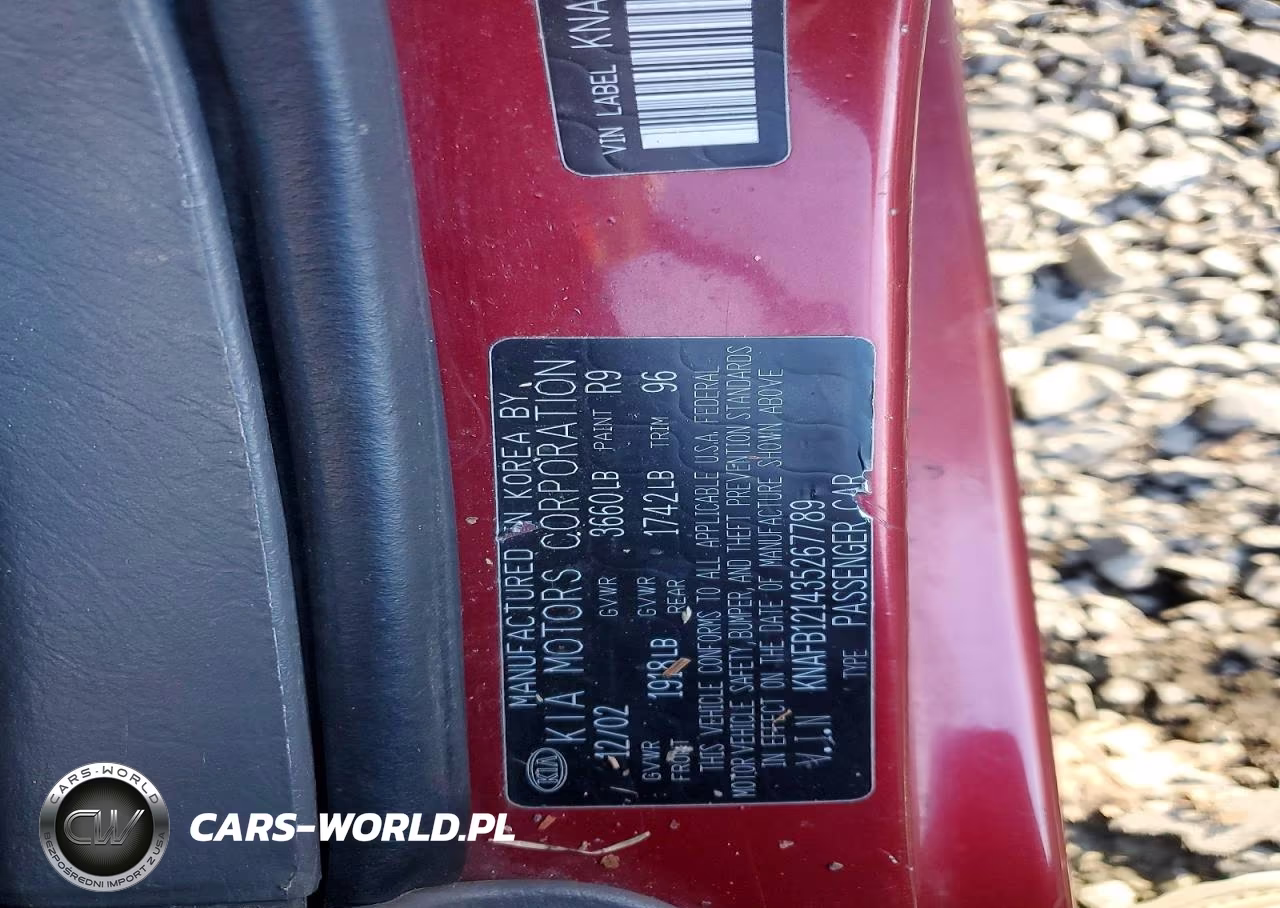 2003 Kia Spectra Base VIN:KNAFB121435267789 - 12