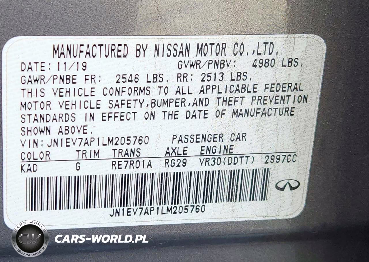 2020 Infiniti Q50 Luxe VIN:JN1EV7AP1LM205760 - 13
